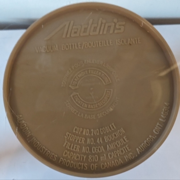 ALADDIN (1960's) Butterscotch Tartan Travel Thermos, Large Aladdin Thermos - Picture 8 of 10